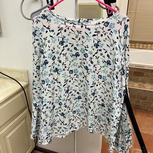 LOFT floral bell sleeve top